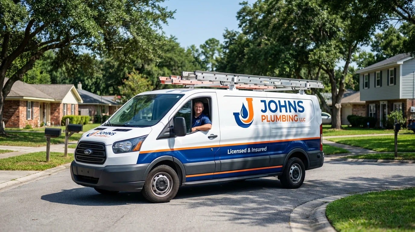 Johns Plumbing LLC service van in Murrieta, CA